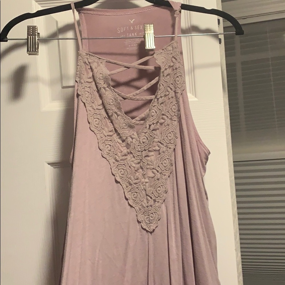 lace/cross tank top